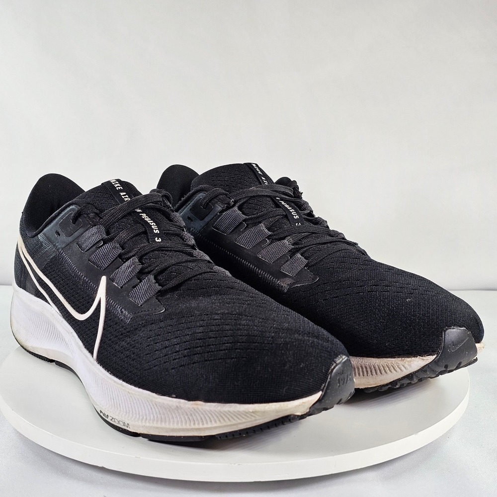 Nike Air Zoom Pegasus 38 Mens‎ Running Shoes Black White CW7356-002 Size 11